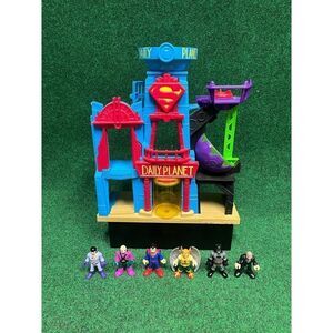 Superman Imaginext Daily Planet PlaySet 2015 Mattel DC Comics Batman w/ Figures!